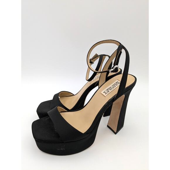 Badgley Mischka Women's Caia Platform Sandals in Black size US7 EU37.5 - Picture 1 of 16
